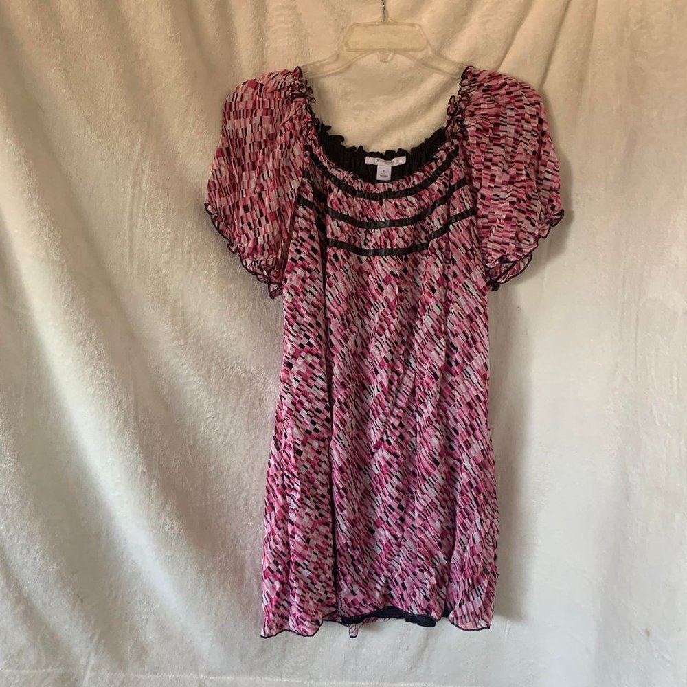 NWT Dressbarn Cute Pink and Black Blouse Size 1X